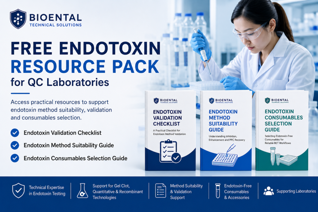 Free Endotoxin Resource Pack by BIOENTAL including Endotoxin Validation Checklist, Method Suitability Guide and Endotoxin Consumables Selection Guide.