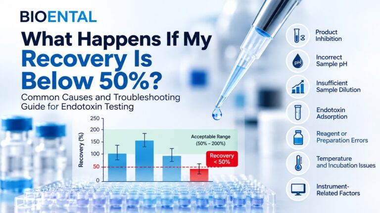 Recovery below 50 percent in endotoxin testing showing common causes of low PPC recovery, assay inhibition, and troubleshooting strategies for method suitability studies