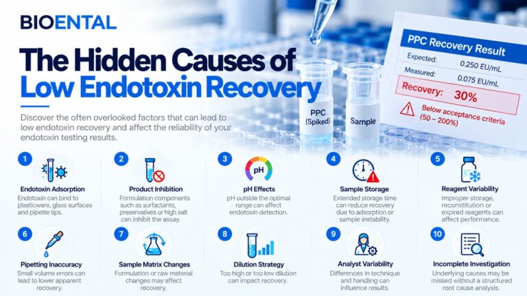 Hidden causes of low endotoxin recovery in bacterial endotoxin testing, including adsorption, product inhibition, pH effects, dilution strategy, reagent integrity, analyst variability, and sample matrix interference.
